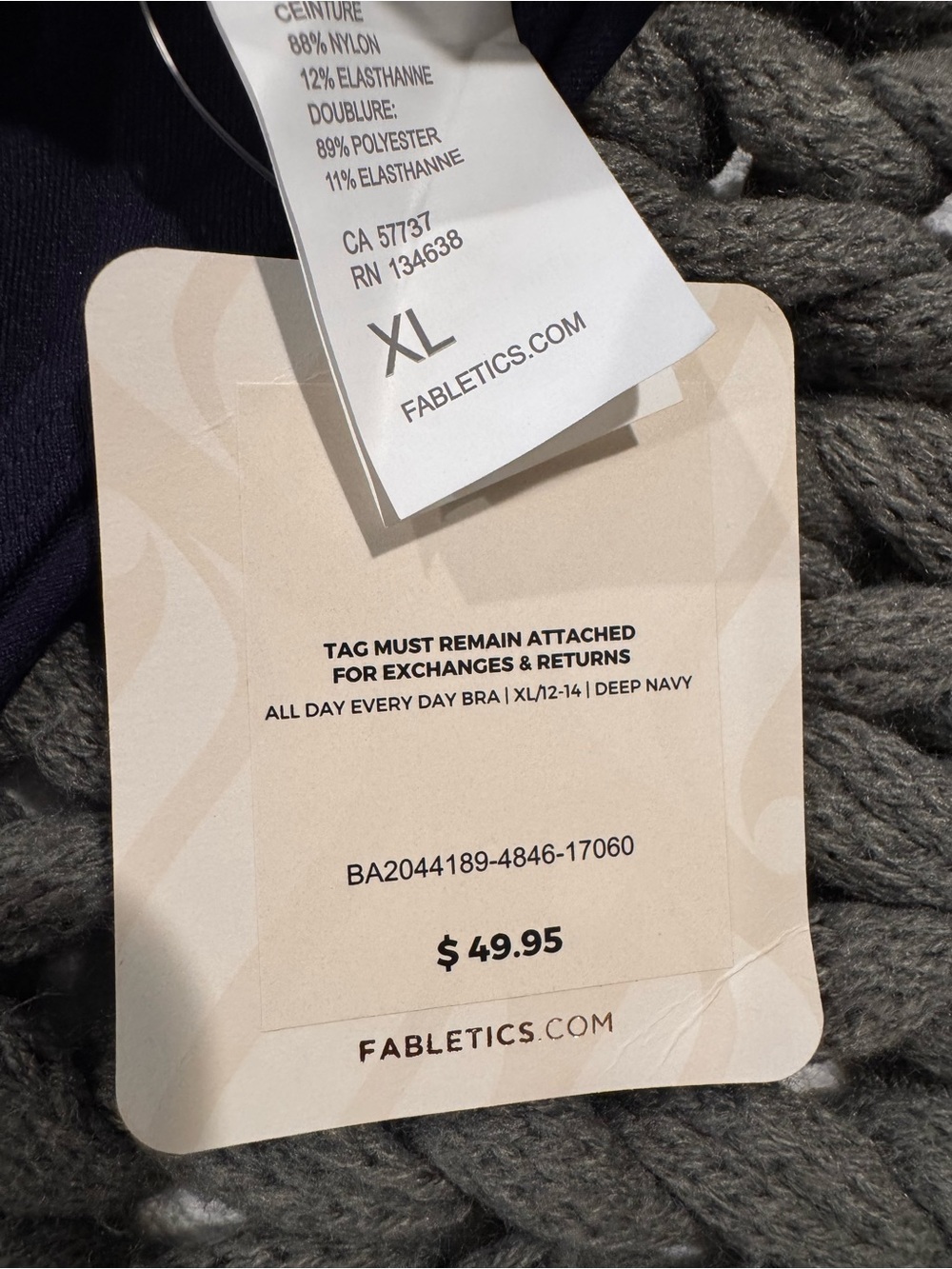 Fabletics Navy All Day Everyday Bra - Picture 3 of 3